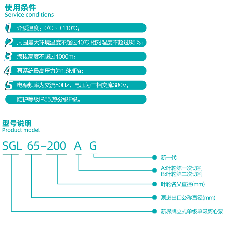 新界立式单级单吸离心泵SGL80-160AG